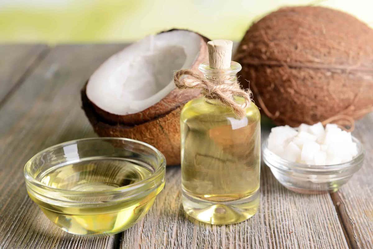 A glass jar of coconut oil