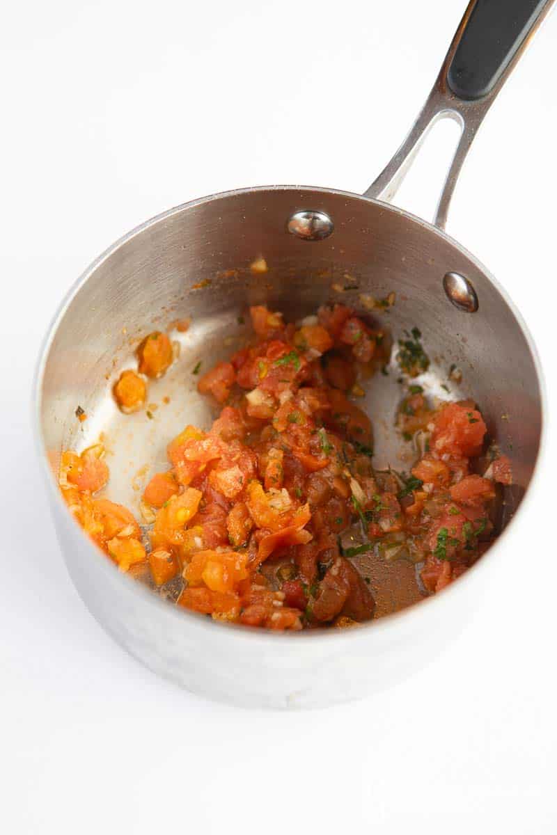 sauce vierge a sauce pan