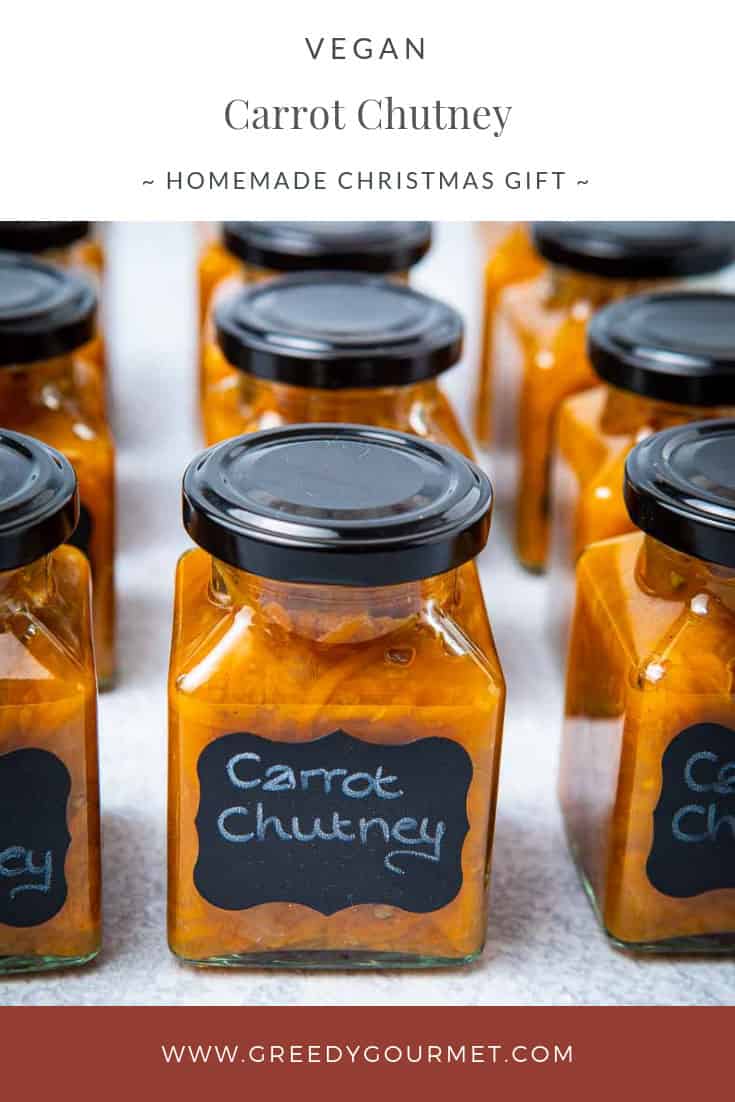 Jars of carrot chutney