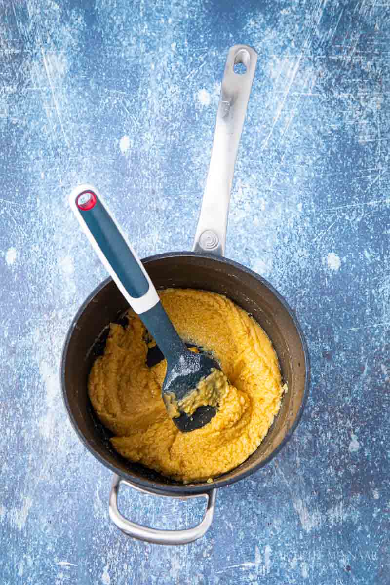 Yellow roux in a saucepan