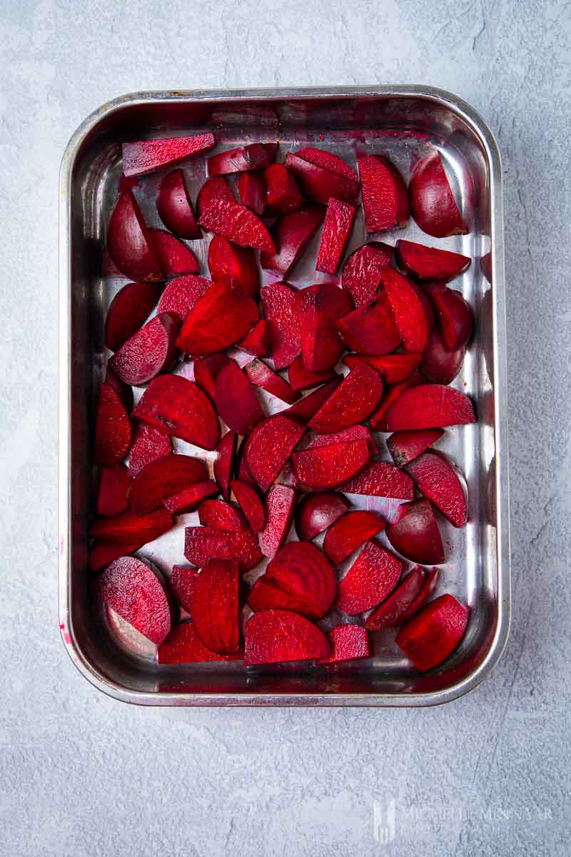 Beetroot in a pan 