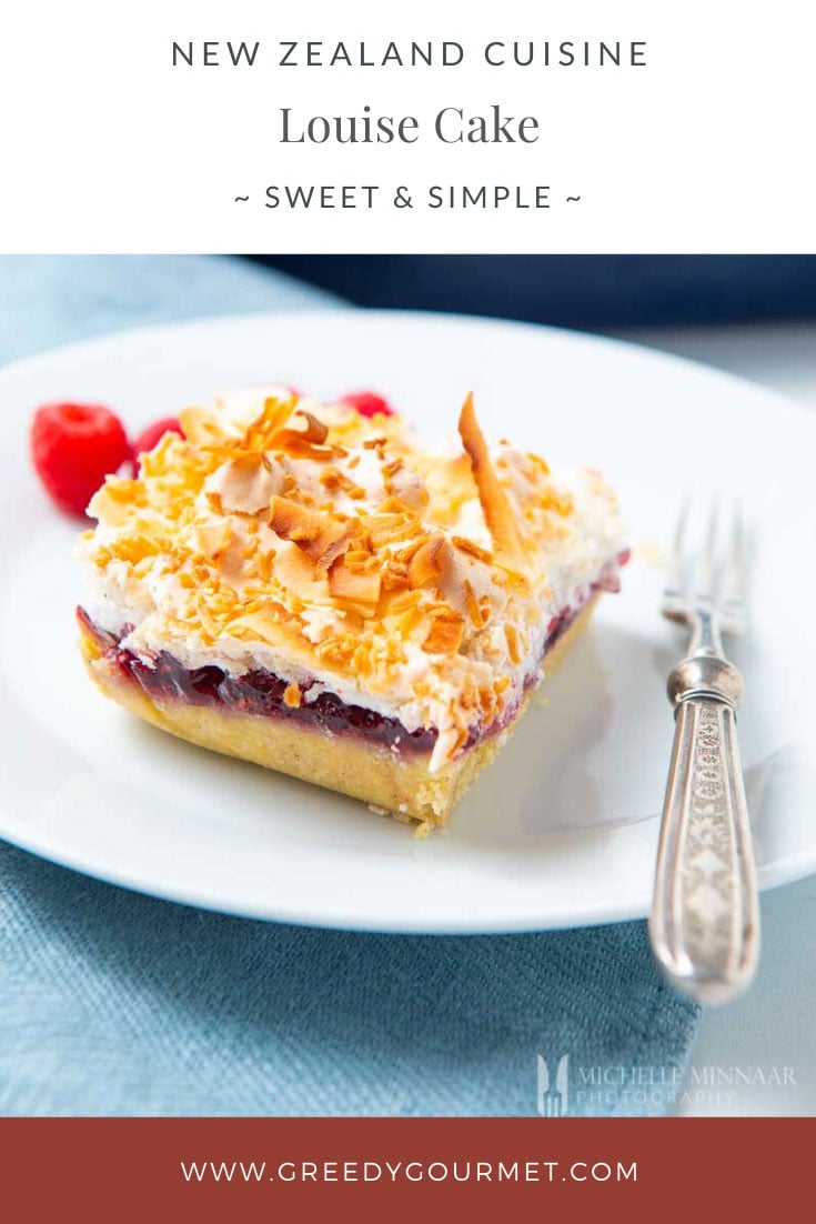 Slice of layered louise cake