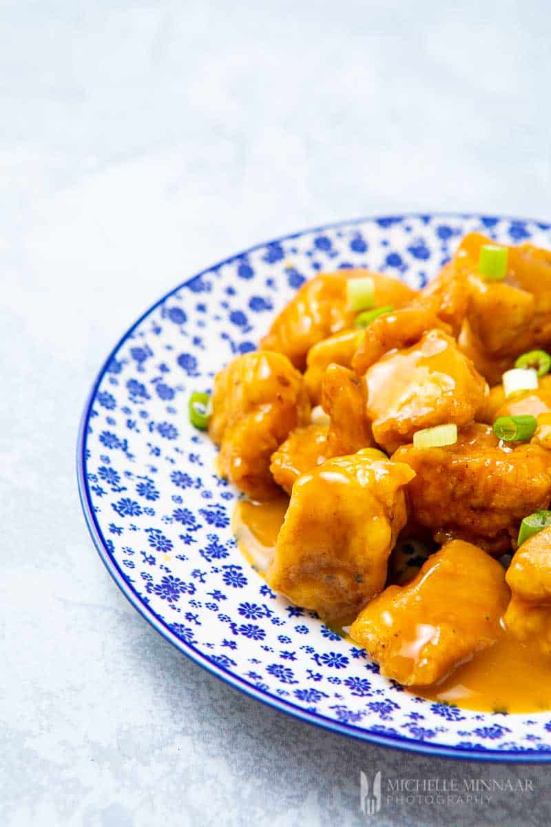 Close up of Orange peel chicken