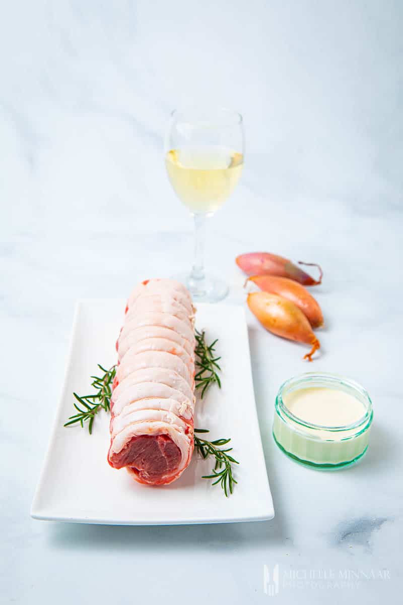Raw lamb died up