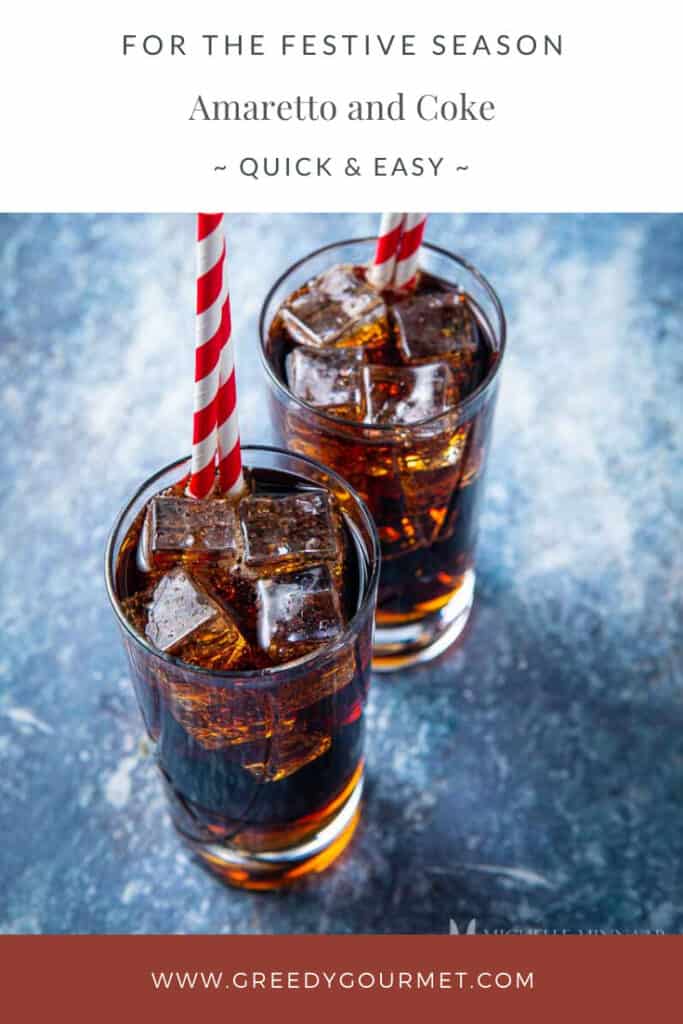 Two glasses of amaretto and coke