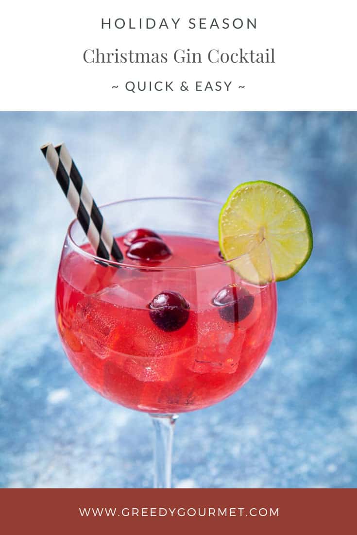 Large red Christmas gin cocktail