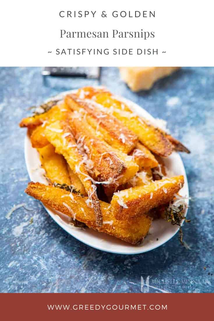 Plate of parmesan parsnips