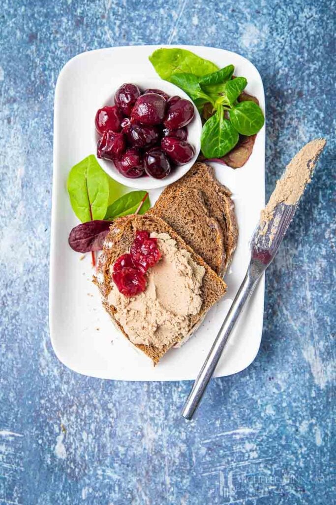 duck liver parfait on bread