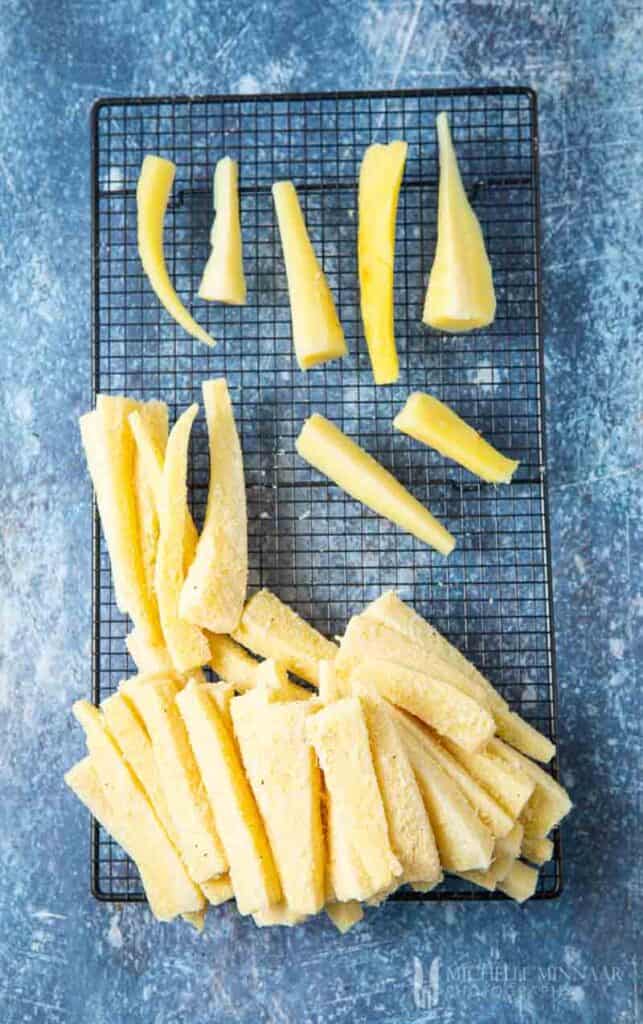 Sliced parsnips