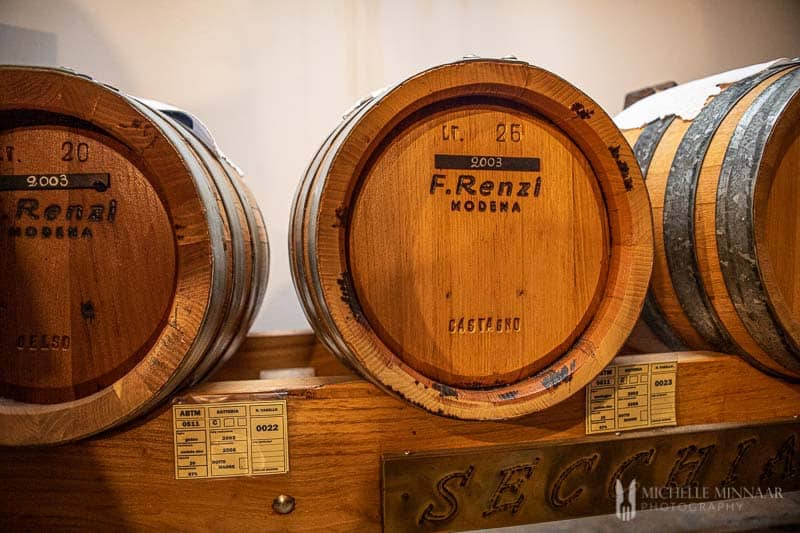 Wooden barrels of vinegar 