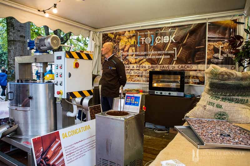 A stall dedicated to the production of chocolate.