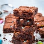 Stack of chocolate brownies