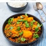 Bowl of Mung Bean Curry with parsley