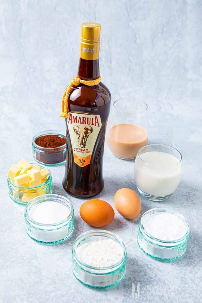 Ingredients to make Chocolate Fairy Cakes with Amarula Buttercream