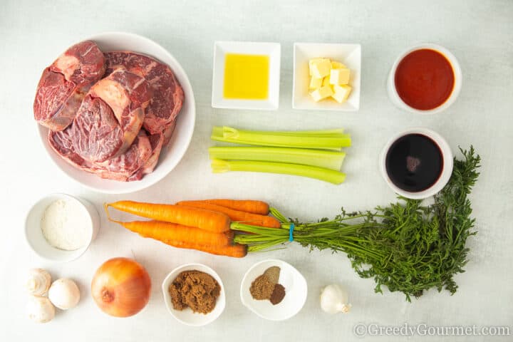 ingredients for osso buco.