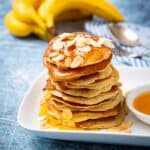 Stack of banana pancakes