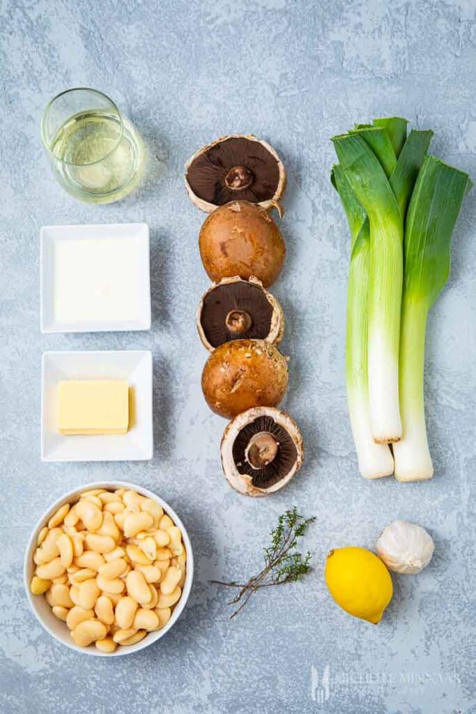 Ingredients to make butter bean stew 