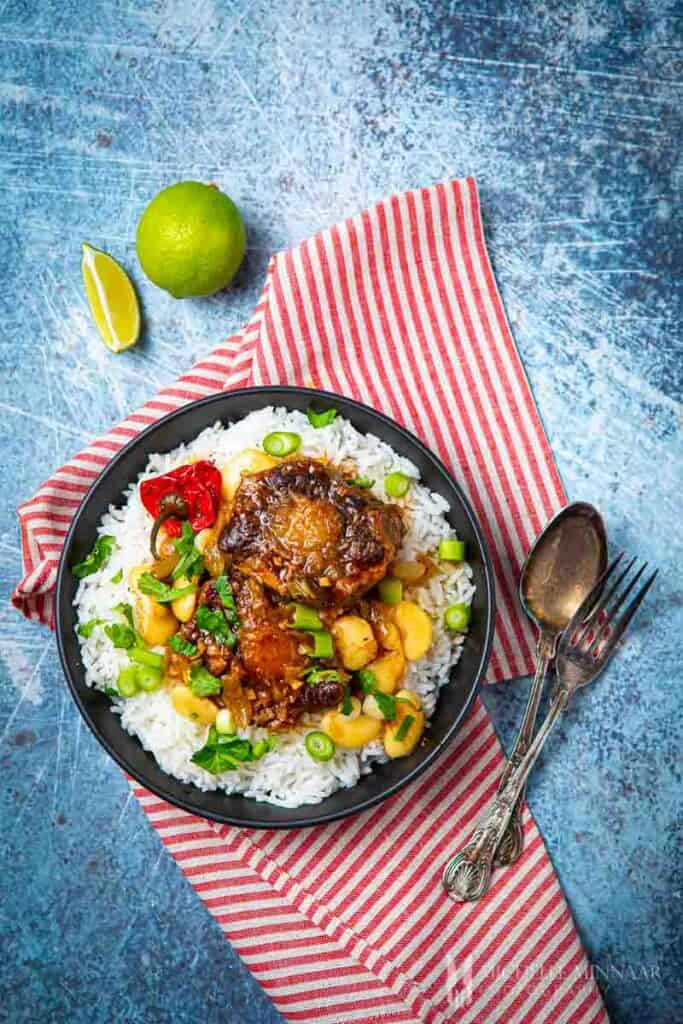 Bowl of jamaican oxtail soup