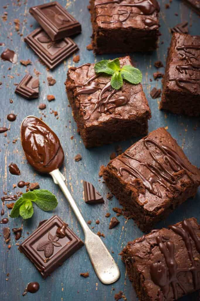 Whole chocolate brownie sqaures