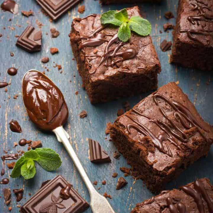 Whole chocolate brownie sqaures