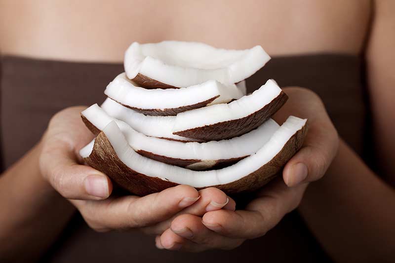 Pile of coconut slices