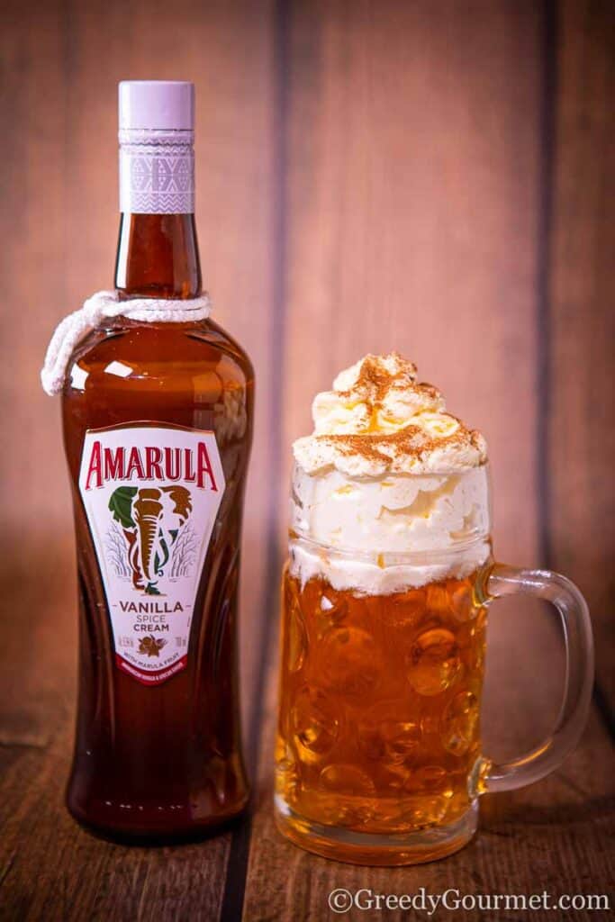 Butterbeer with bottle of vanilla spice cream