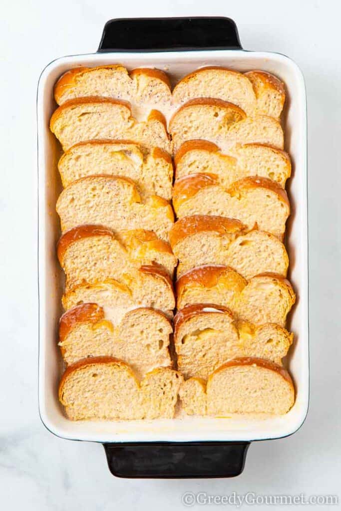 Egg soaked brioche bread