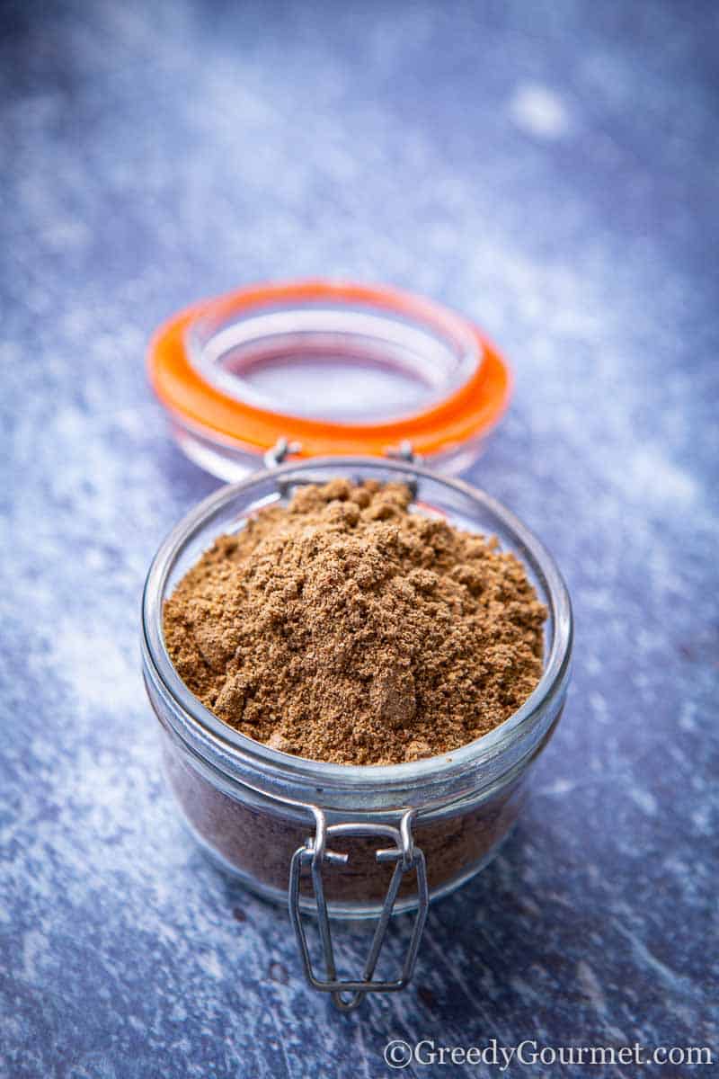 chaat masala in a jar.