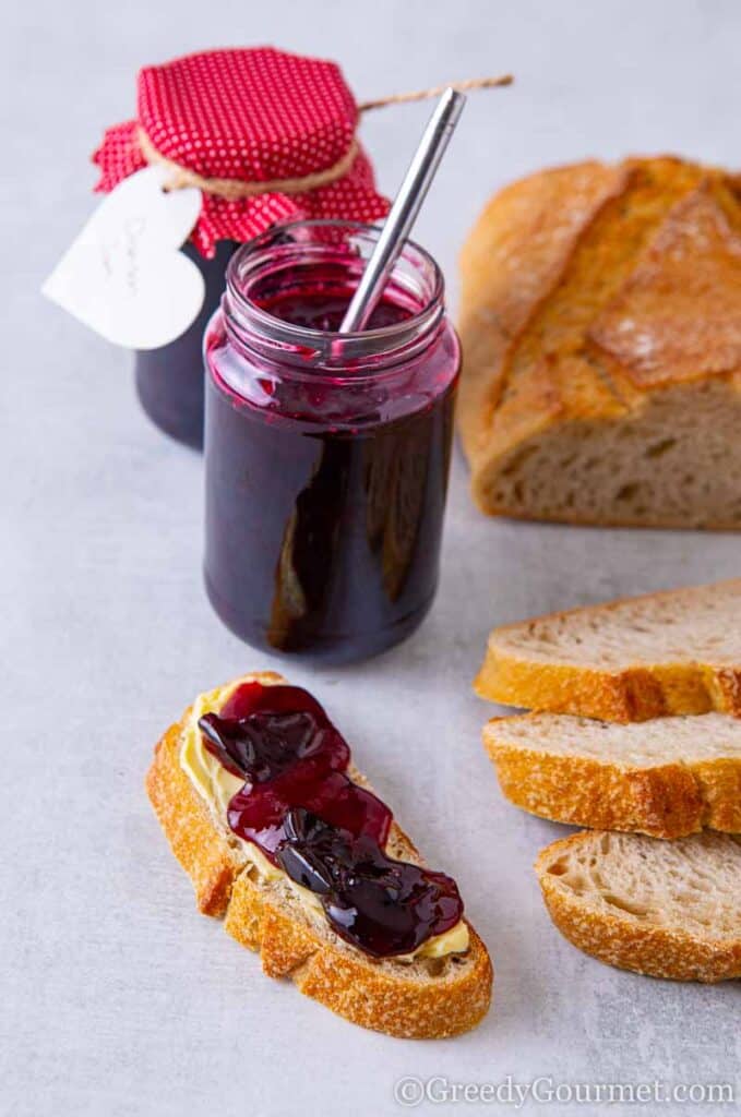 damson jam with bread