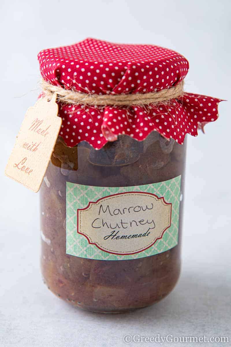 Jar of marrow chutney
