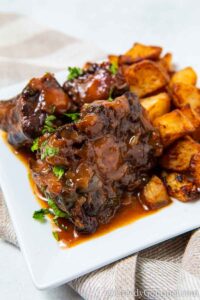 Plate of spanish oxtail tapas recipe