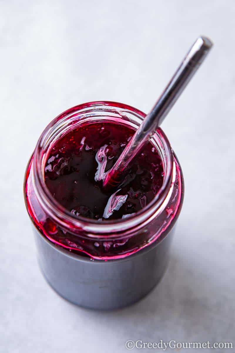 Aerial view of a damson plum recipe