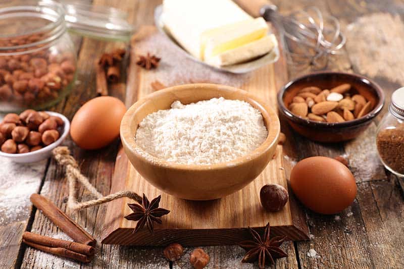 Bowl of fresh almond flour