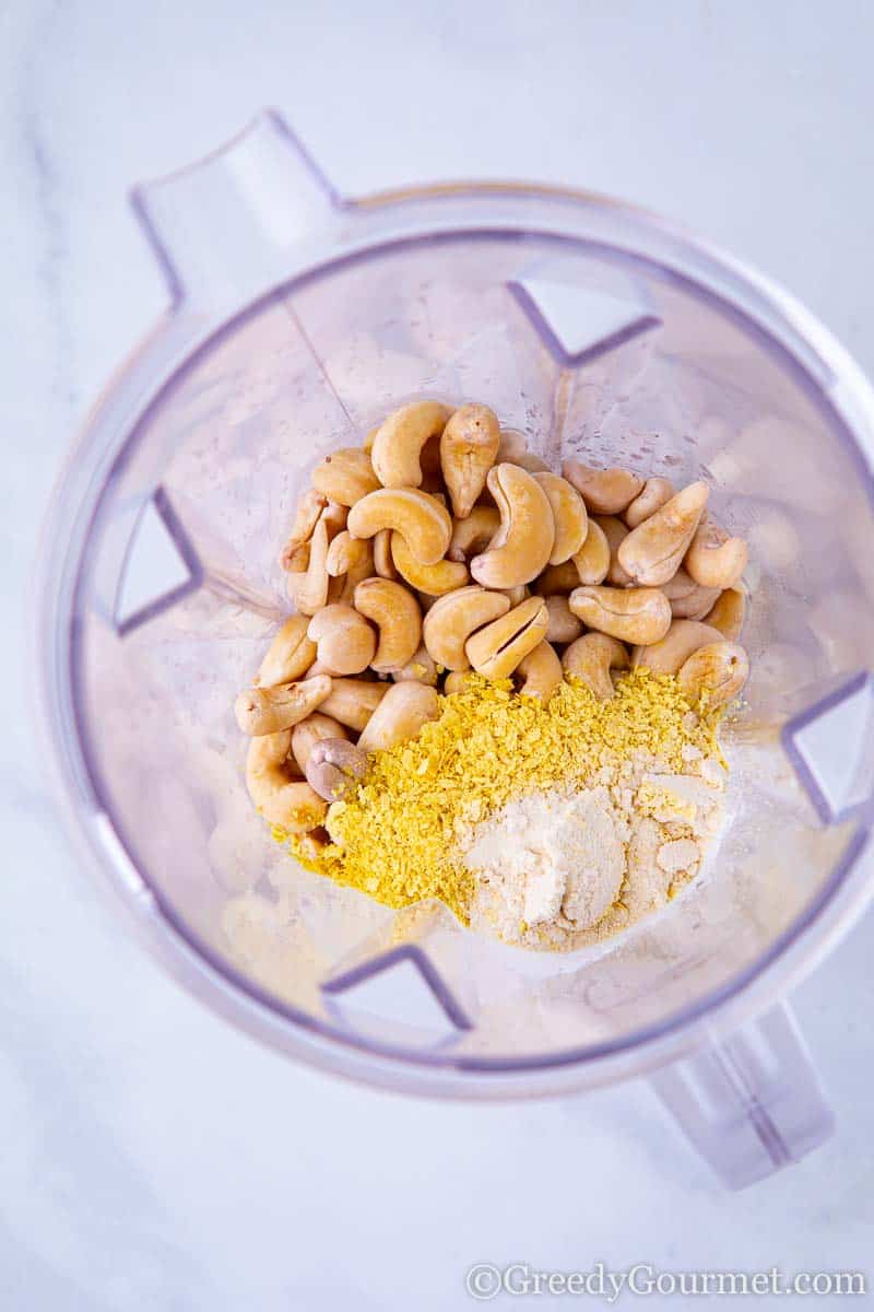 Cashews about to be blended