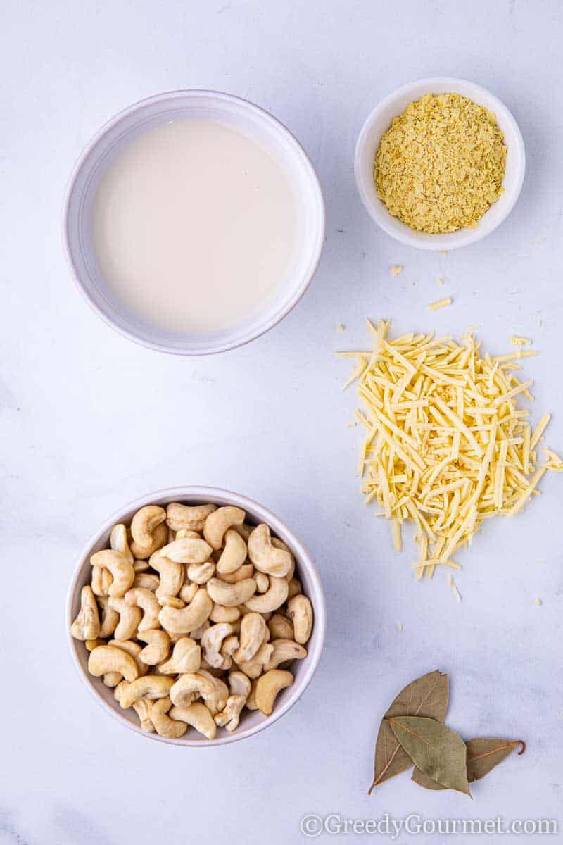 Ingredients in bowls to learn how to make vegan ranch dressing