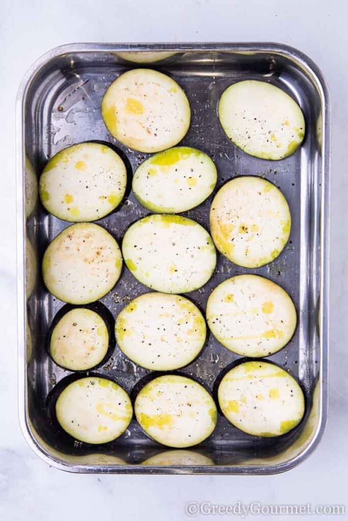 Raw eggplant ready to cook