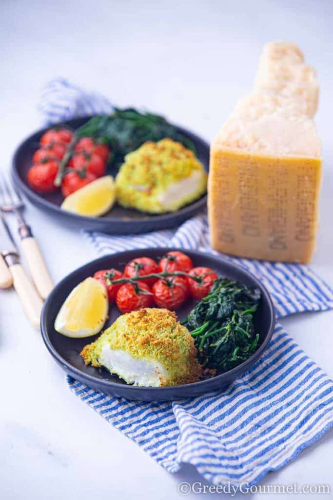 Plate of parmesan crusted cod