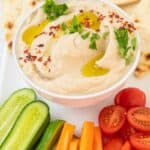 Bowl of a creamy roasted aubergine dip