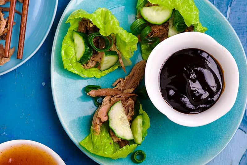 Bowl of hoisin sauce.