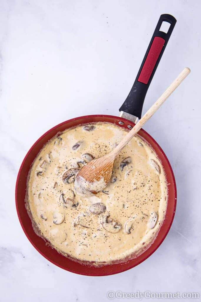 mushroom parmesan butter cream parsley