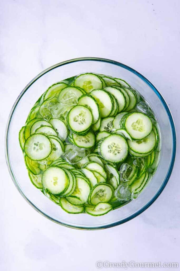 cucumber in salted water