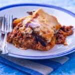 Full plate of how to make moussaka