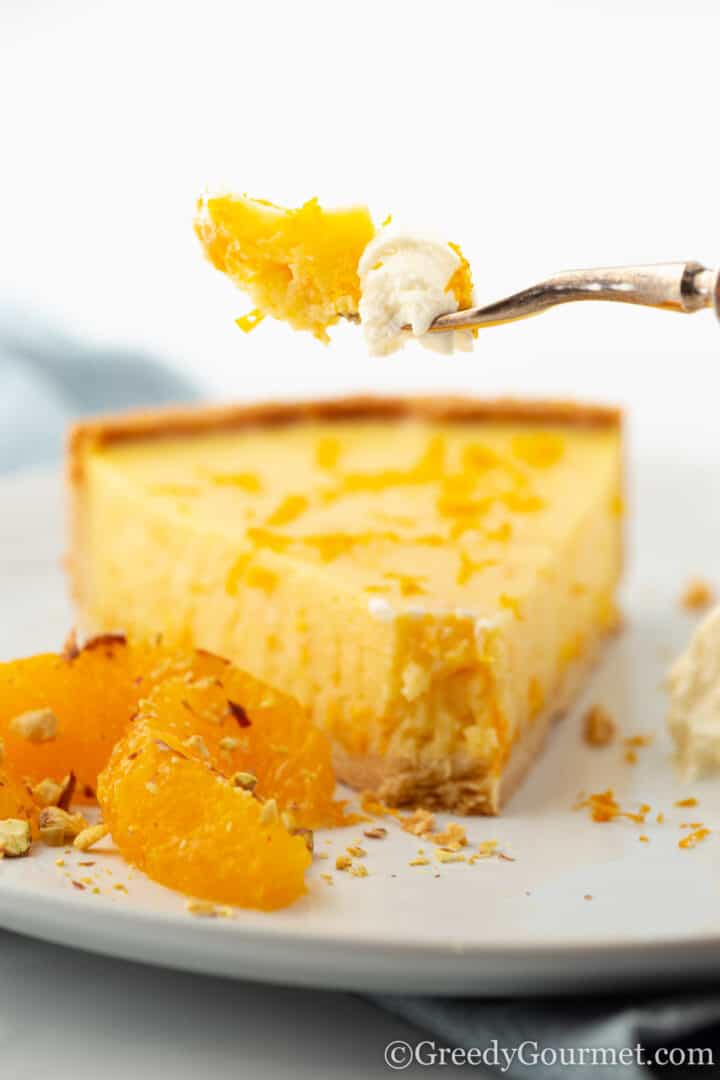 Slice of orange tart 