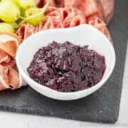 Bowl of chutney to make a blueberry appetizer