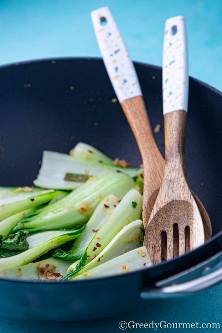 Bok Choy in pan