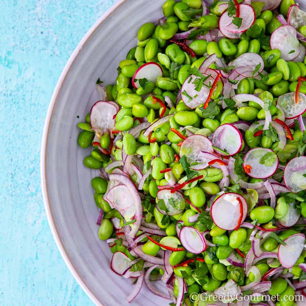 Cloe up of a keto edamame recipe