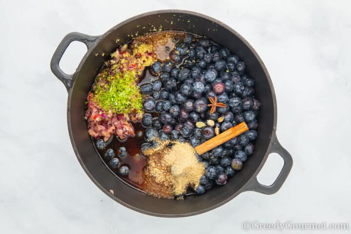 All ingredients in large saucepan