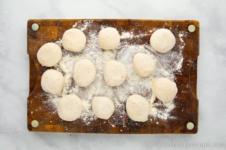 Dough covered in flour