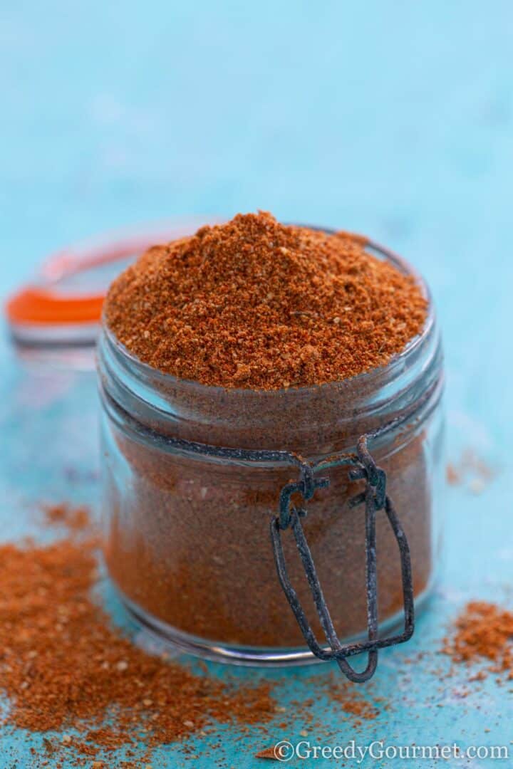 Small jar of cajun seasoning