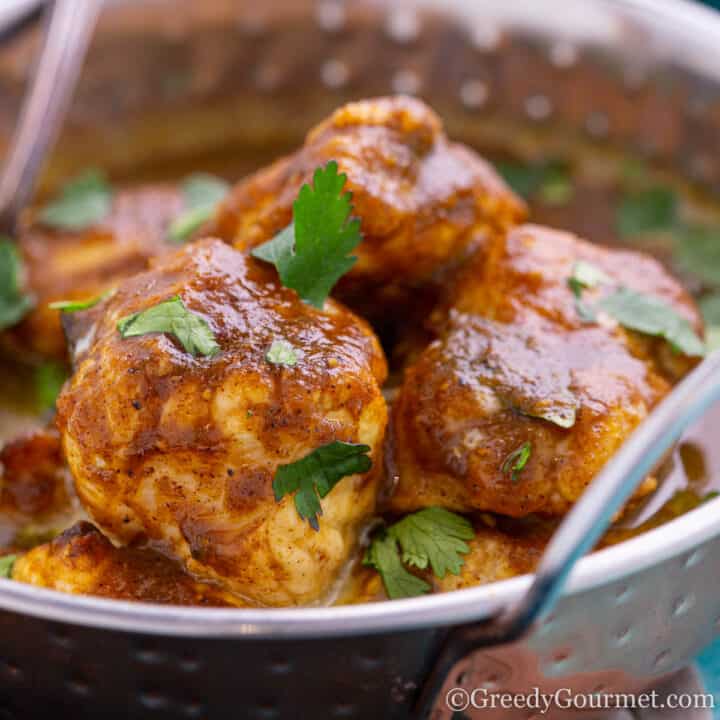 Close up of Sri Lankan monkfish curry